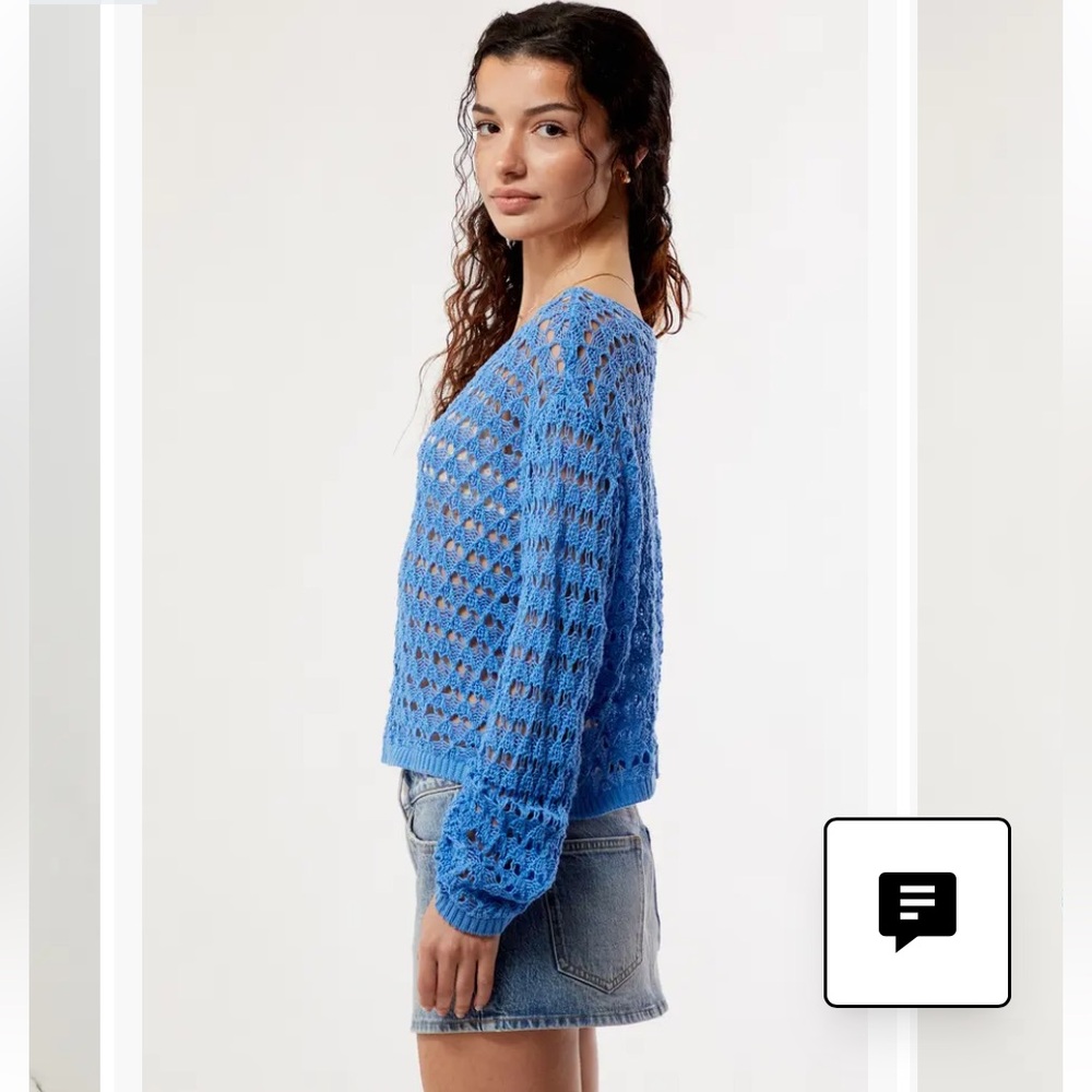 Divided Sky Blue Open-Knit Sweater - Picture 4 of 11